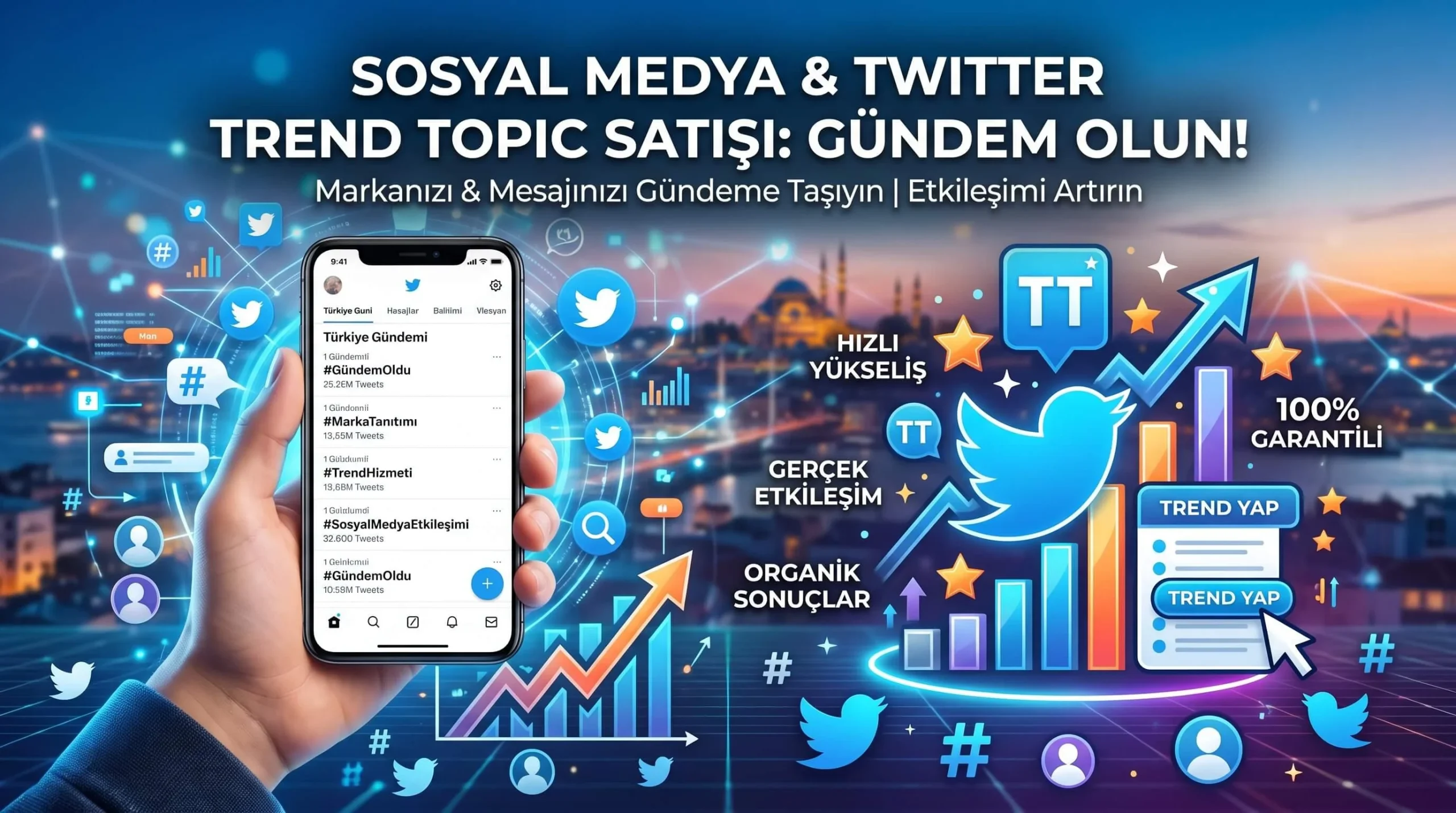 Ucuz Twitter TT Satın Al: X Trend Topic, Gündem ve Hashtag Hizmetleri